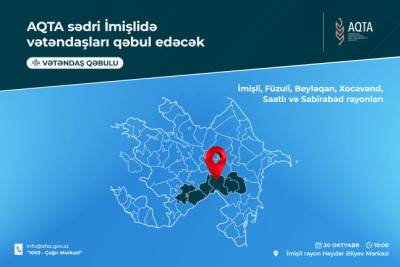 AQTA sədri İmişlidə vətəndaşları qəbul edəcək